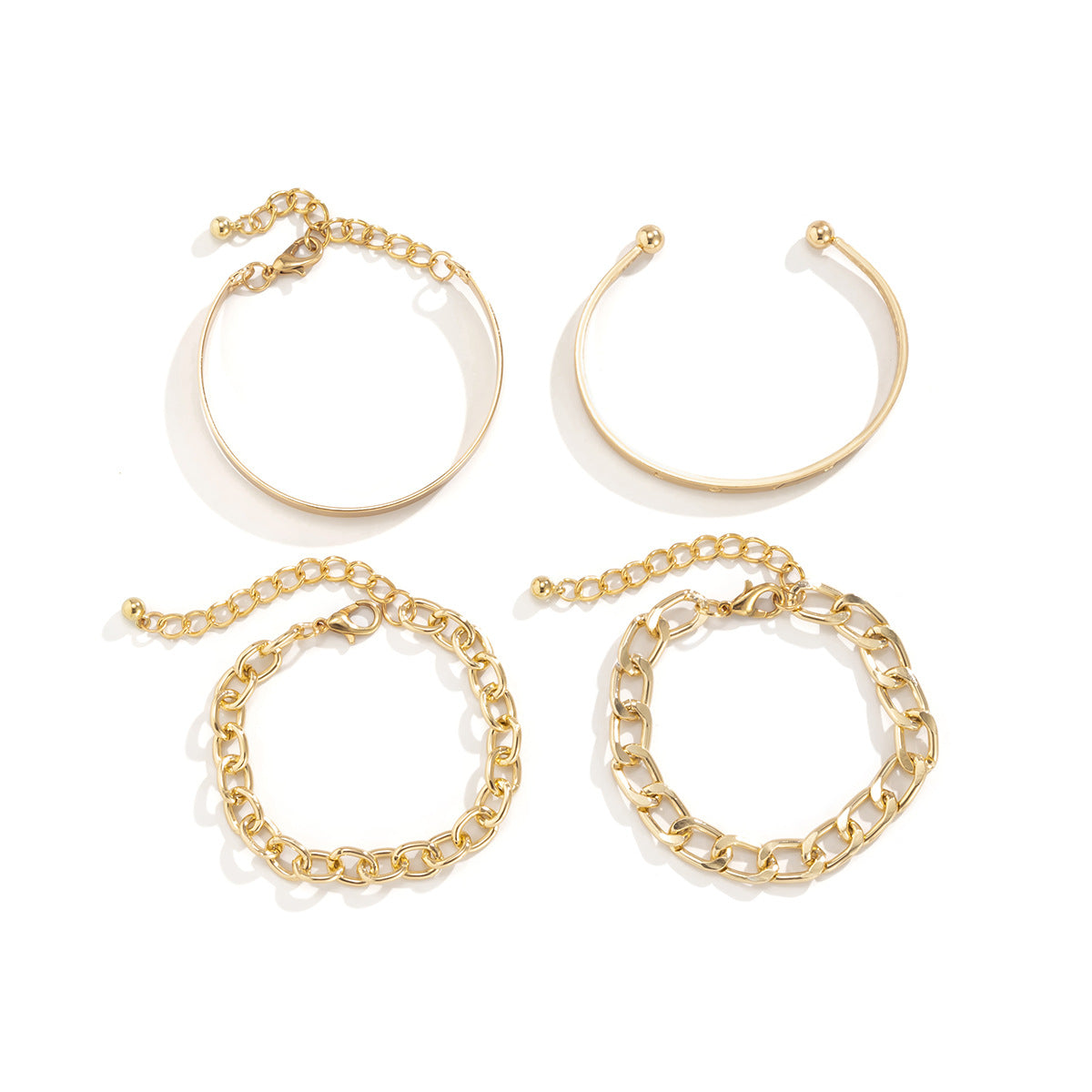 LuxeChain 4-Piece Bracelet Set