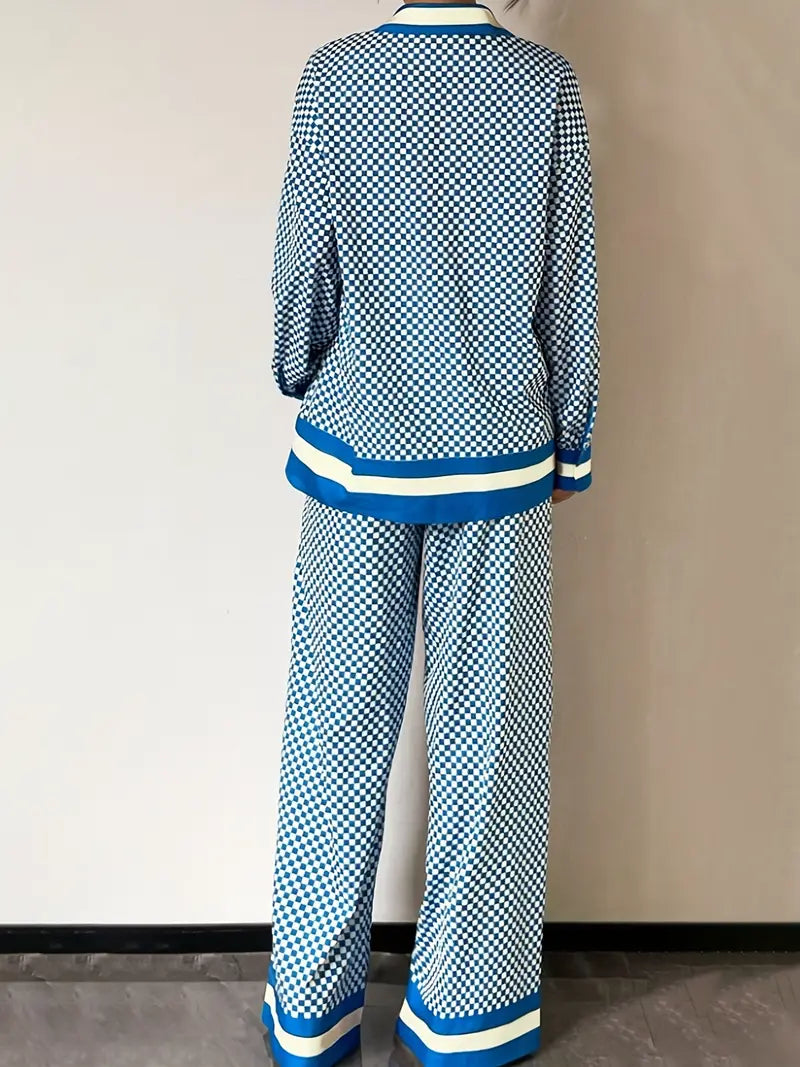 Lemon Print Shirt Pants Two-Piece Set