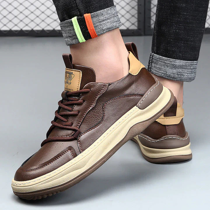 Men’s Premium Leather Cushioned Trainers