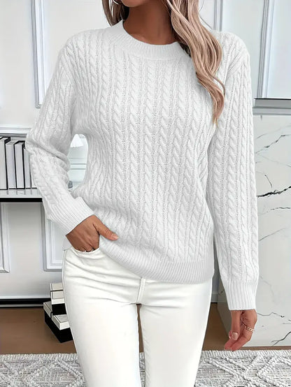Esther Women's Long Sleeve Cable Knit Sweater