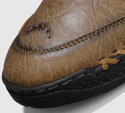 Men’s Leather Slip-On Walking Shoes with Arch Support