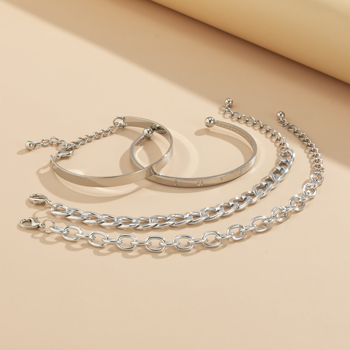 LuxeChain 4-Piece Bracelet Set
