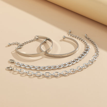 LuxeChain 4-Piece Bracelet Set