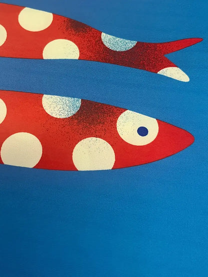 Sardine Print Sleeveless Dress