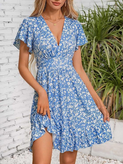 FloraBreeze Wrap Midi Dress