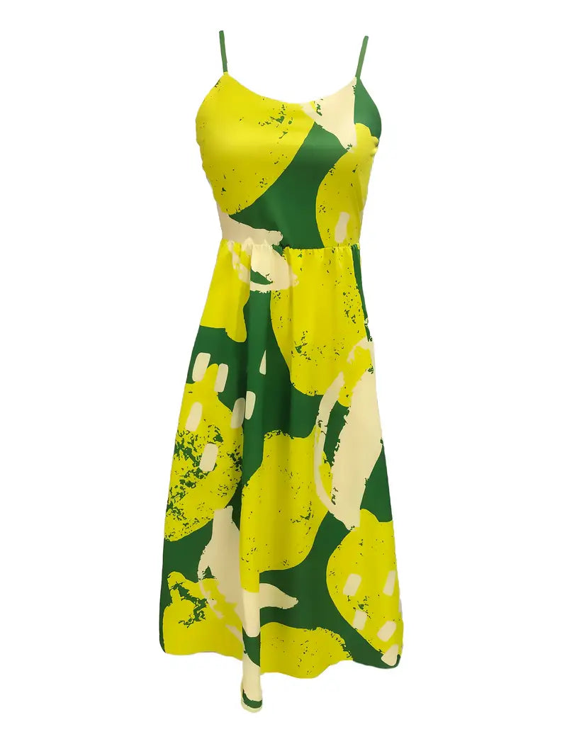 CitrusBloom Maxi Dress