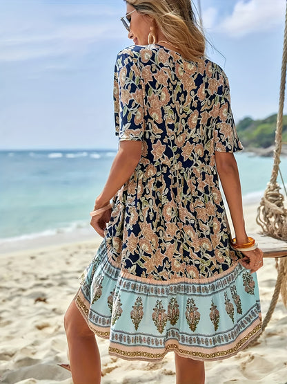 Women's Elegant Floral Print Dress