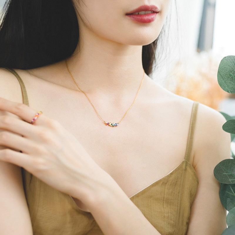 LuxeRainbow Necklace & Ring Set