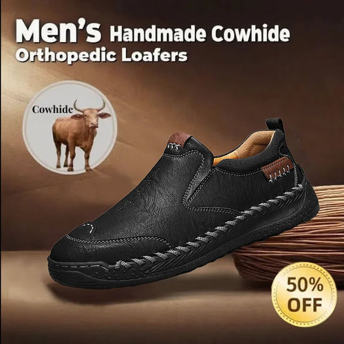 Men’s Leather Slip-On Walking Shoes with Arch Support