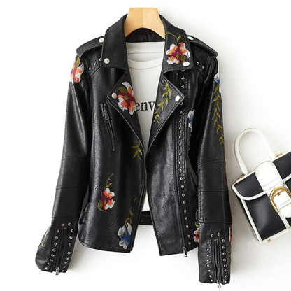 Sofia Leather Biker Jacket