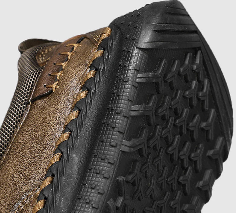 Men’s Leather Slip-On Walking Shoes with Arch Support