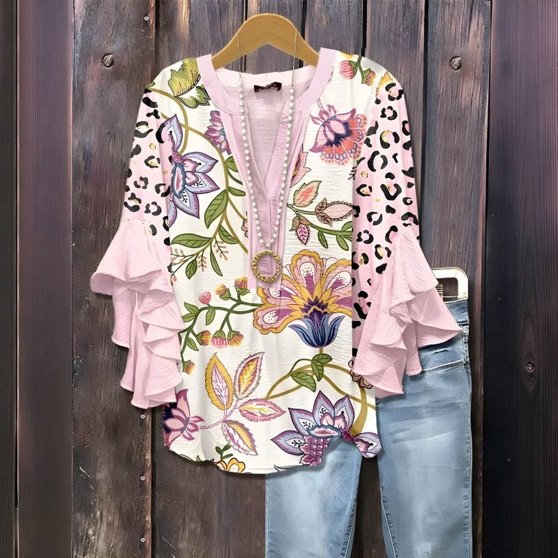 Vintage Floral Print Blouse