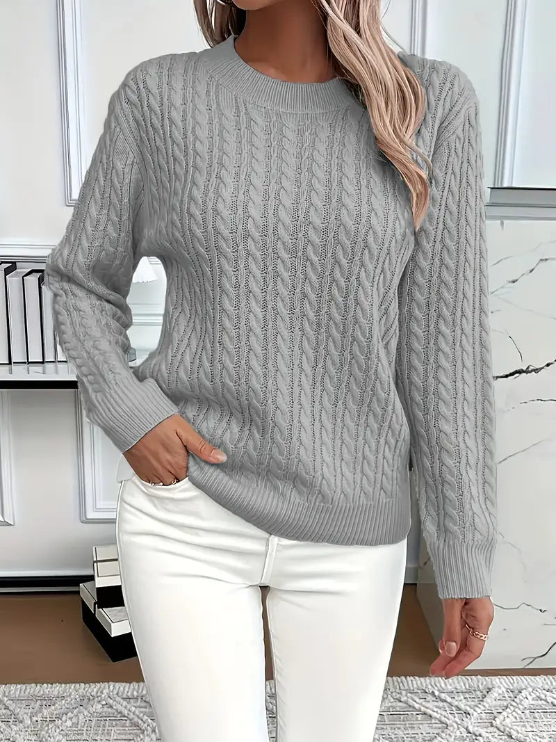 Esther Women's Long Sleeve Cable Knit Sweater