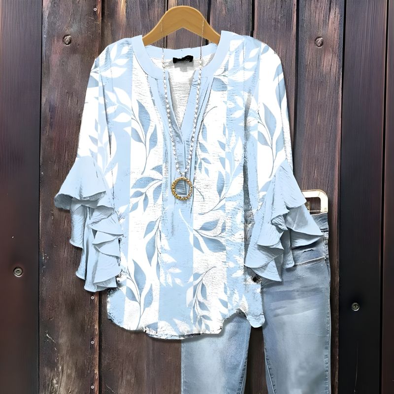 Vintage Floral Print Blouse