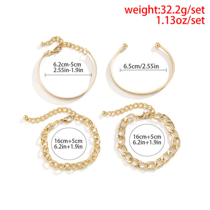 LuxeChain 4-Piece Bracelet Set