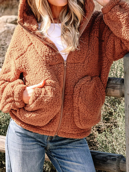 Marjorie Fit Zip Up Teddy Jacket