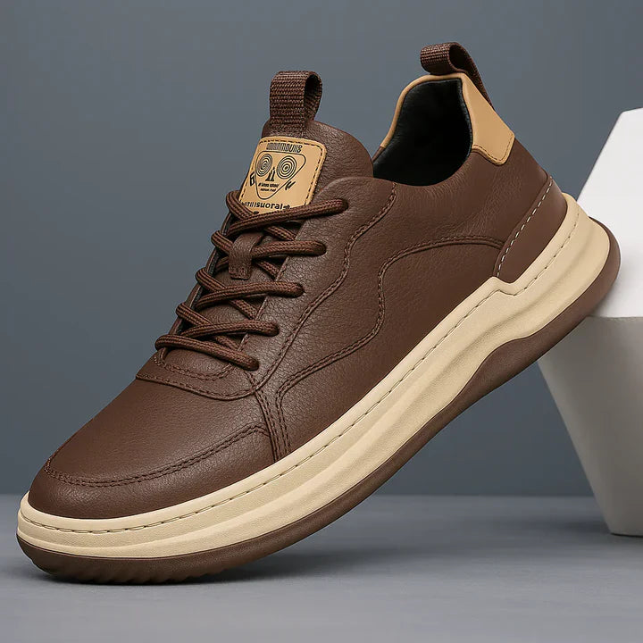 Men’s Premium Leather Cushioned Trainers
