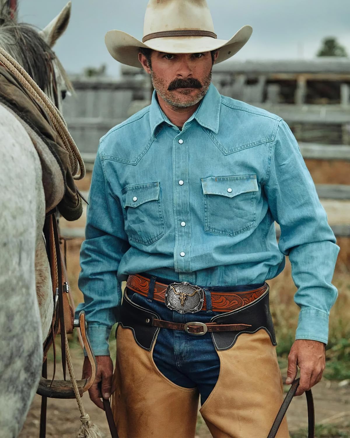 Mens Ratchet Western Belt Leather Cowboy