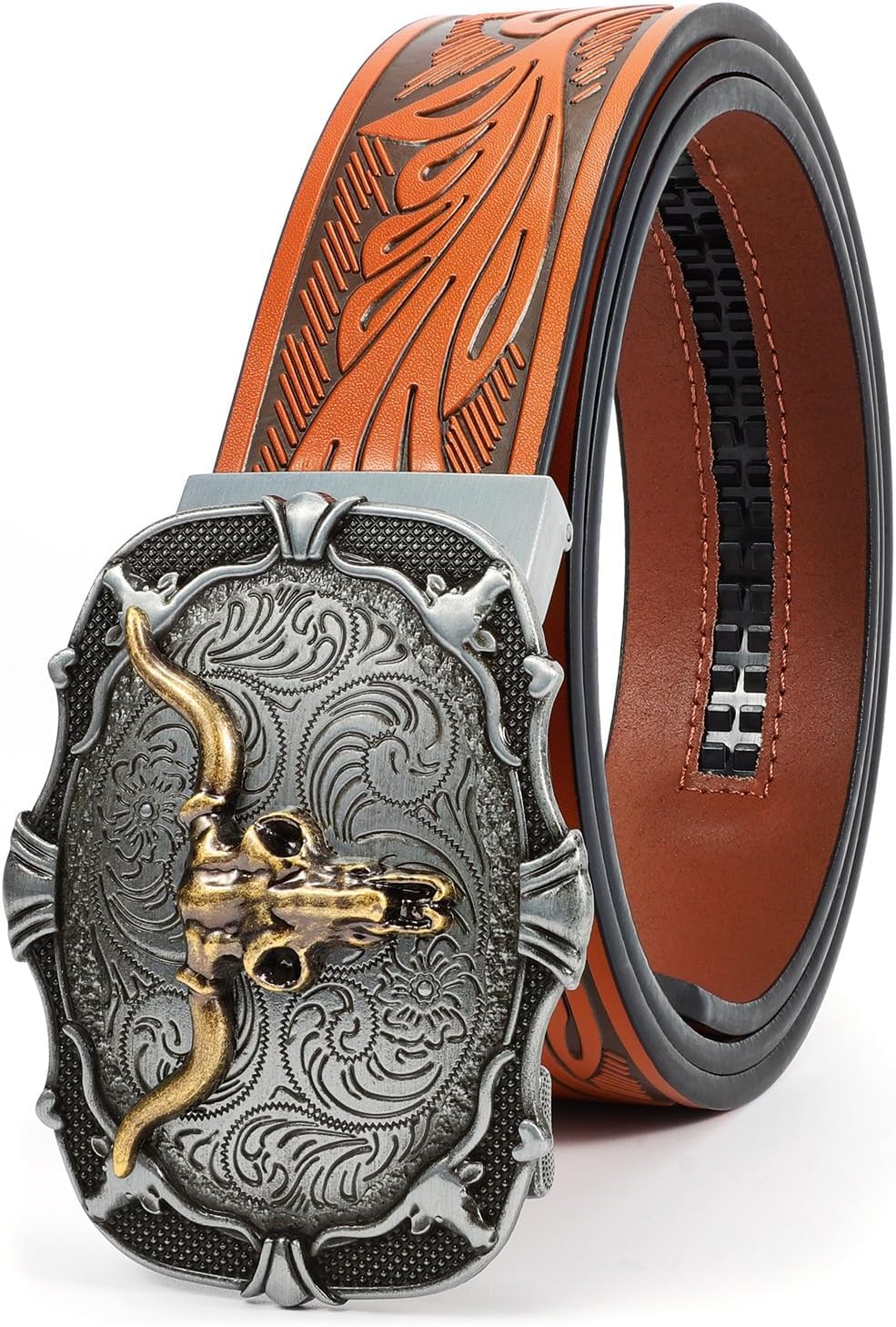 Mens Ratchet Western Belt Leather Cowboy