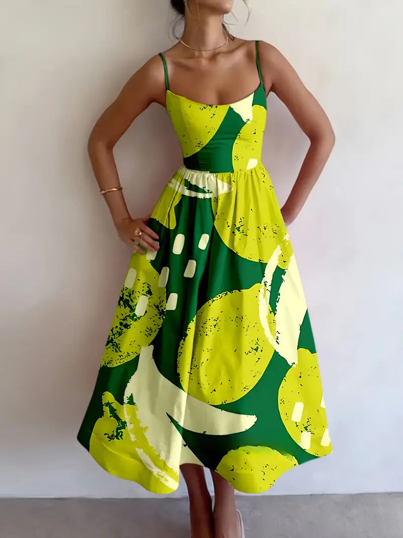 CitrusBloom Maxi Dress