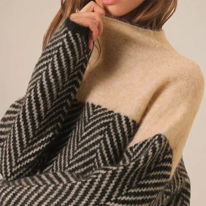 Eva - Herringbone Knit Sweater