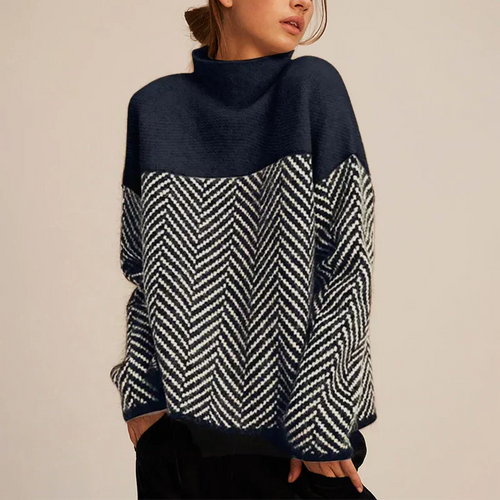 Eva - Herringbone Knit Sweater