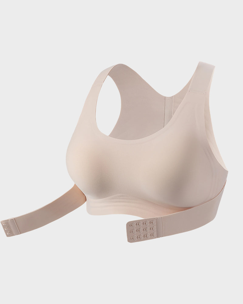 Front Closure Cross-Back Wireless Posture Bra