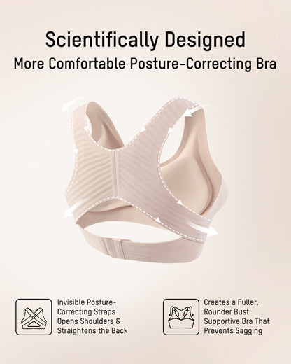 Front Closure Cross-Back Wireless Posture Bra