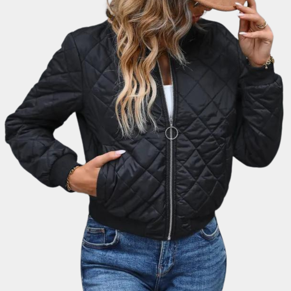 Madeline Diamond Quilted Bomber Jacket