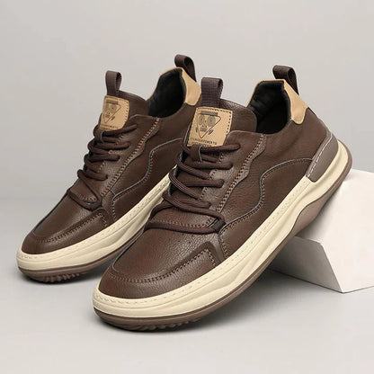 Men’s Premium Leather Cushioned Trainers