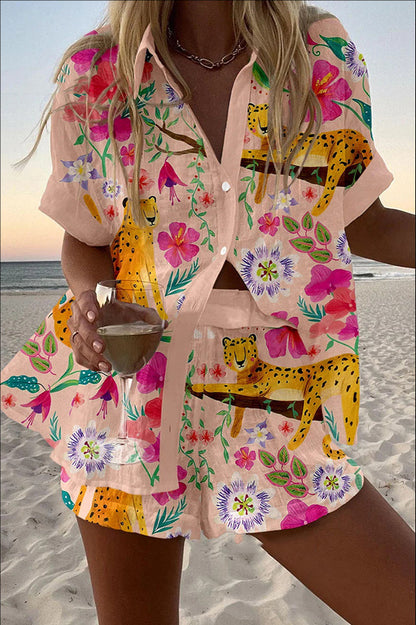 Summer Print Casual Two-piece Set