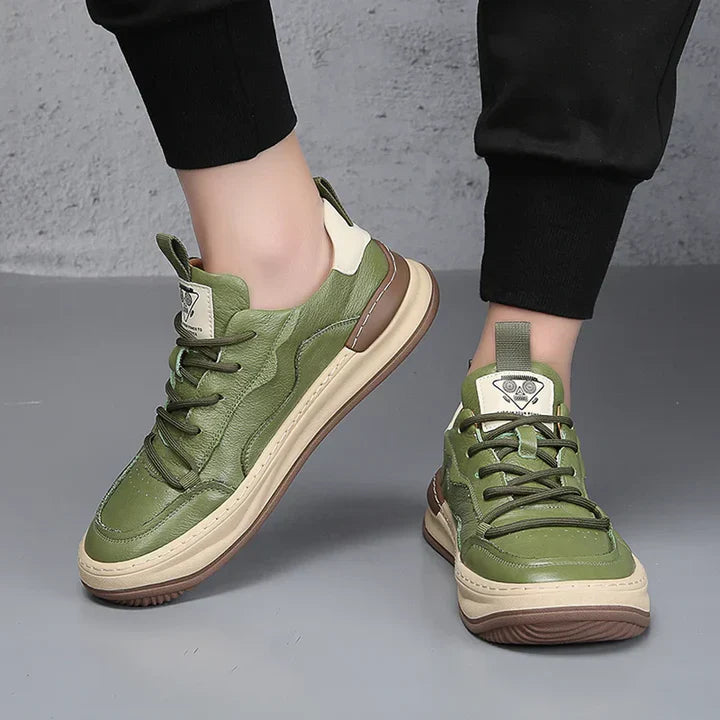 Men’s Premium Leather Cushioned Trainers