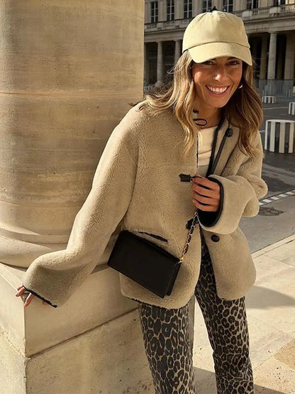 Adelina Fluffy Long Coat With Pockets