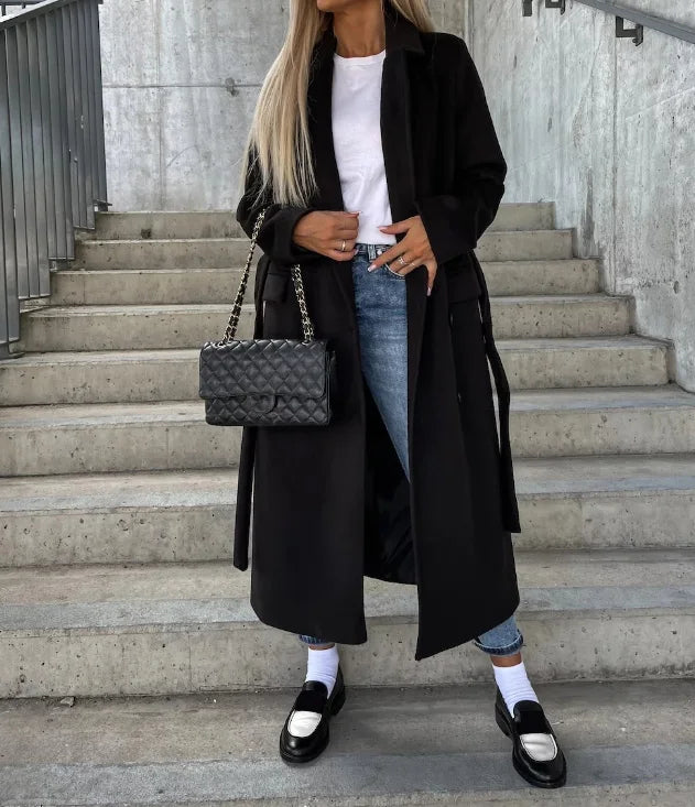 EleganceWool Double Breasted Coat