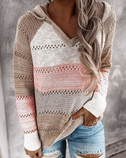 Maya Striped Knit Hoodie