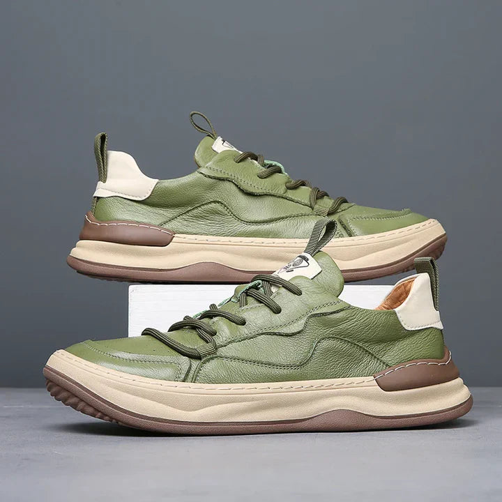 Men’s Premium Leather Cushioned Trainers