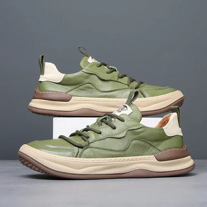 Men’s Premium Leather Cushioned Trainers