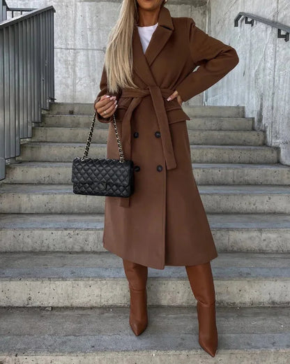 EleganceWool Double Breasted Coat