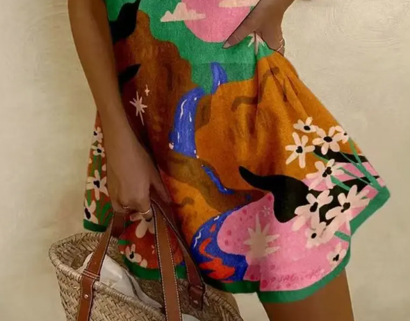 Still Standing Graphic Sleeveless Dress