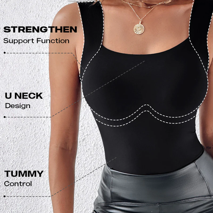 U-Neck Built-In Bra Shaping Tank Top
