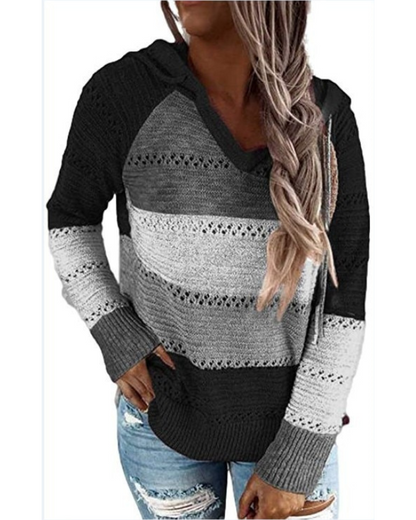 Maya Striped Knit Hoodie