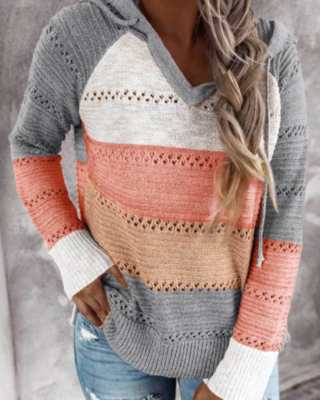 Maya Striped Knit Hoodie