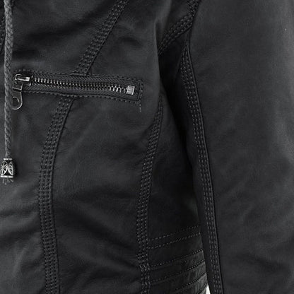 Stylish Hooded Leather Jacket