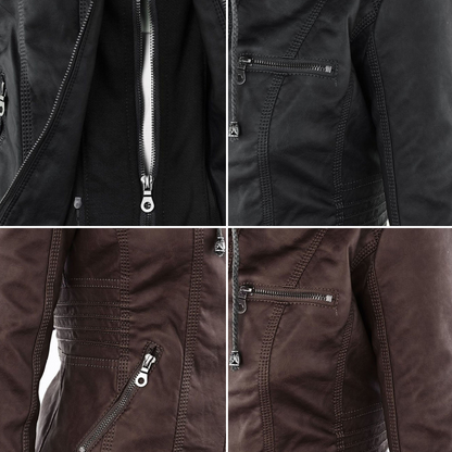 Stylish Hooded Leather Jacket