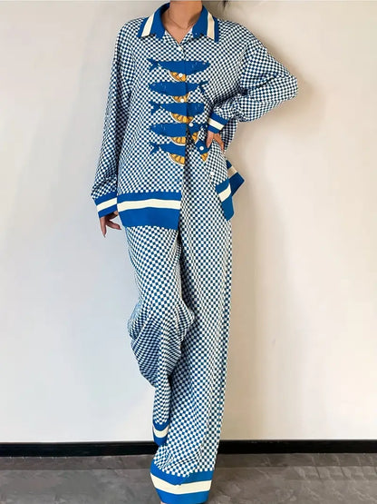 Lemon Print Shirt Pants Two-Piece Set