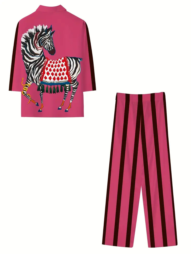 Zebra Pants Two-Piece Set
