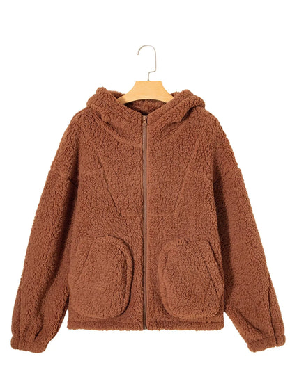 Marjorie Fit Zip Up Teddy Jacket