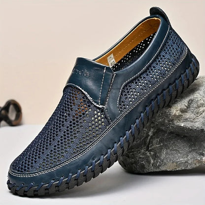 Men's Breathable Leather-Look Casual Loafers – All-Day Comfort