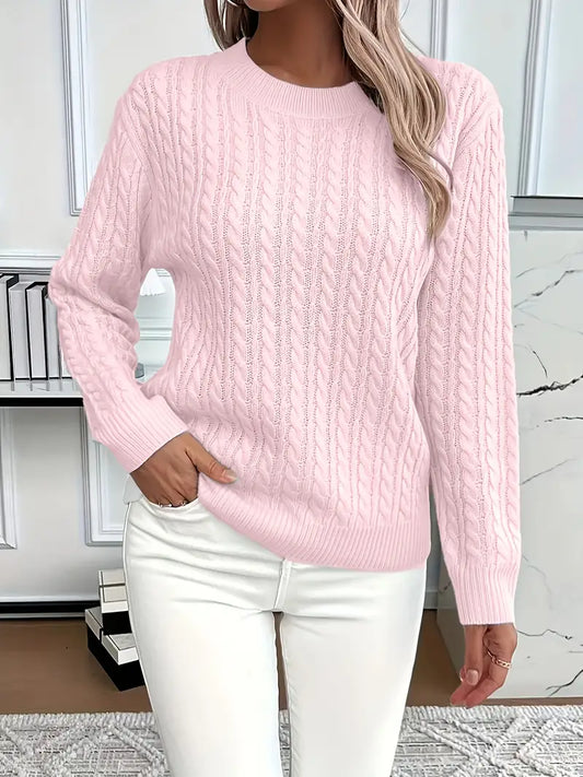 Esther Women's Long Sleeve Cable Knit Sweater