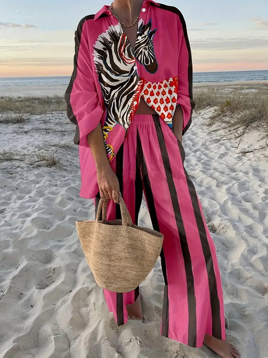 Zebra Pants Two-Piece Set